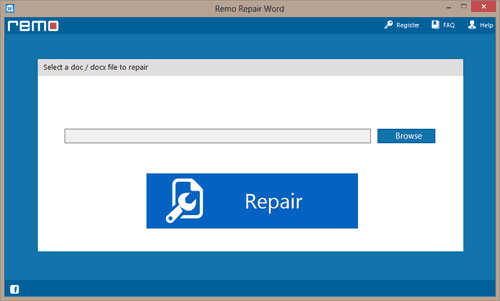 Repair Unreadable Word File - Main Screen