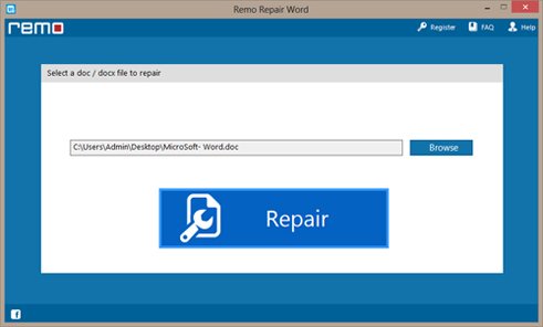 Broken Word File Repair - Select Broken File
